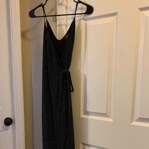 LULU’s black and silver wrap dress